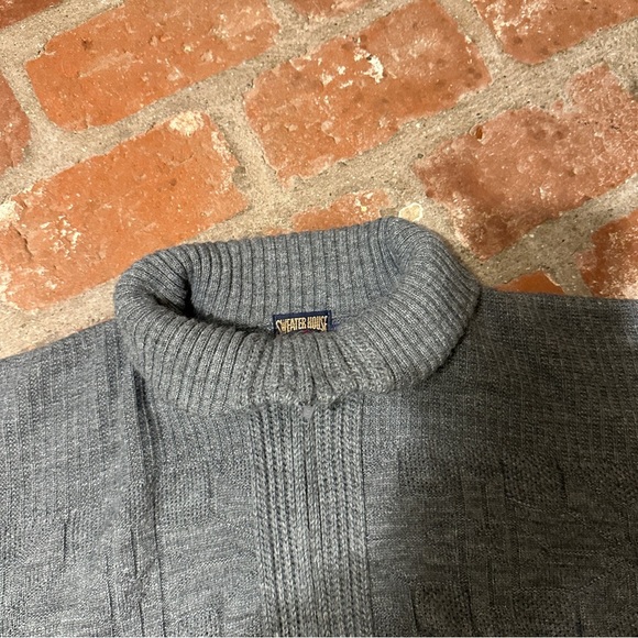Vintage Turtleneck Sweater House Full Zip Sweater Charcoal Mens M Made In USA - Picture 11 of 16